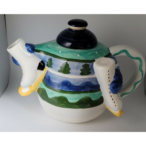 Boston Warehouse Kitchen Vintage 995 Boston Warehouse Teapot With Lid With Skates Poshmark